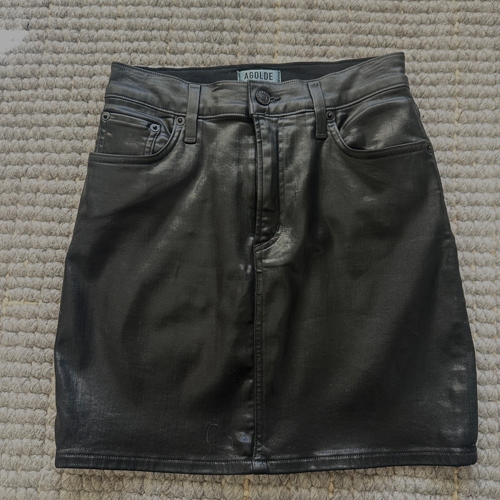 Agolde Faux Leather Mini Skirt